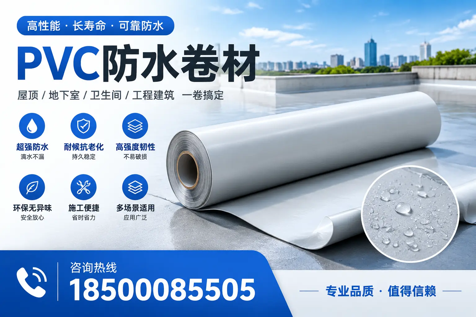 PVC防水卷材的防水效果评测,适合本溪的科学依据